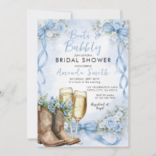 Botas azul polvoriento y Invitación de Despedida d