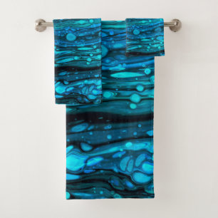 Botas azules de agua acrílica Resumen de arte flu