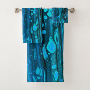 Botas azules de agua acrílica Resumen de arte flu
