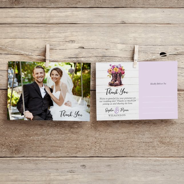 Botas de granja floral tarjeta de agradecimiento d (Subido por el creador)