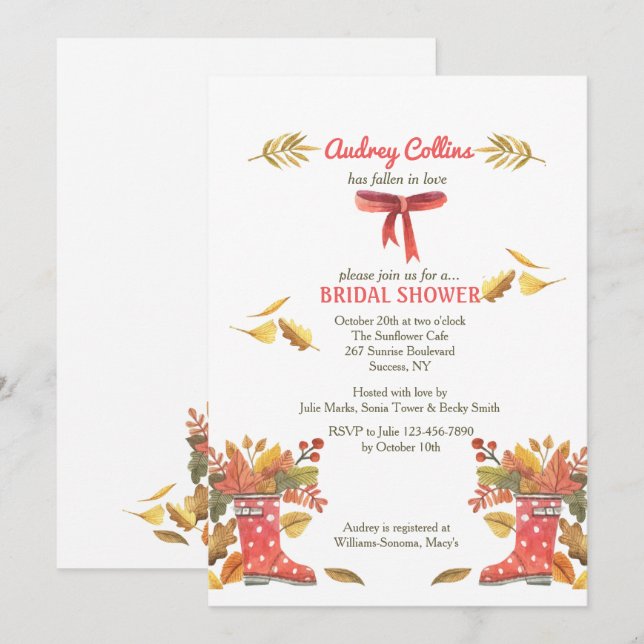 Botas de Invitación de Otoño Rojo (Anverso / Reverso)