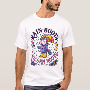 Botas de lluvia de unicornio y camiseta comercial