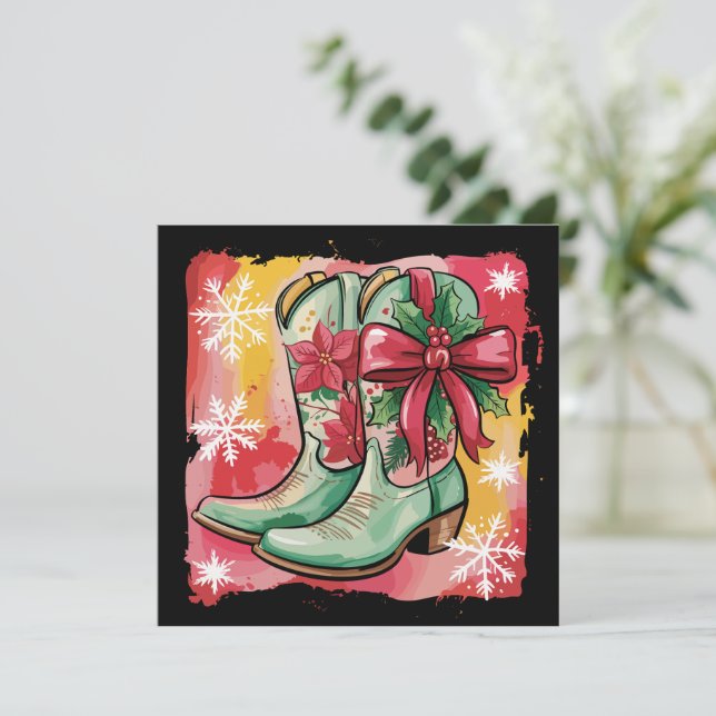 Botas de vaquera de Navidad Coquette occidental el (Anverso de pie)