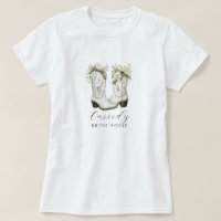 Botas de vaquera florales Camiseta personalizada p
