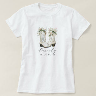 Botas de vaquera florales Camiseta personalizada p