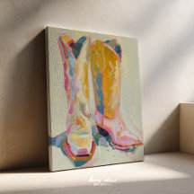 Botas de vaquera Pintura Imprimir Lienzo Occidenta