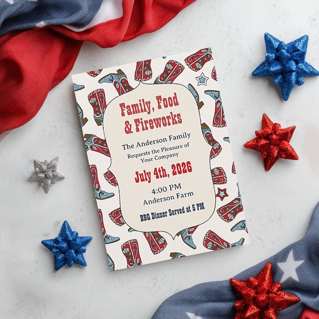 Botas de vaquero americanas Invitación del cuatro  (Subido por el creador)