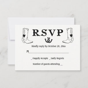 Botas de vaquero de boda campestre RSVP occidental