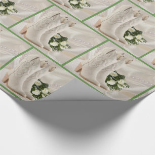 Botas de vaquero de la boda y papel de regalo