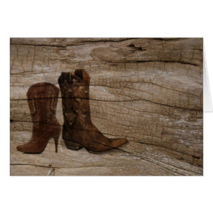 Botas de vaquero de madera primitivas del país