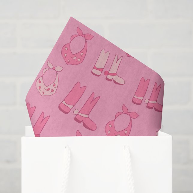 Botas de vaquero de papel de seda rosa desolado Ba (Bolsa de regalo)