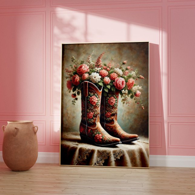 Botas de vaquero florales Arte de pared occidental (Subido por el creador)
