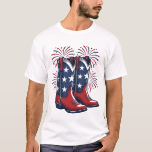 Botas de vaquero patrióticas Diseño de camisa occi