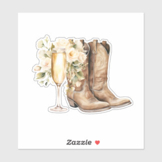 Botas Elegantes y Pegatina de Vinilo Personalizada