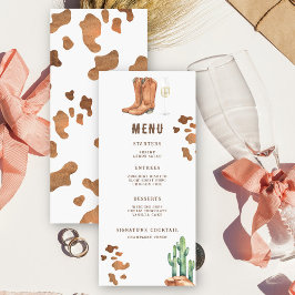 Botas vaqueras y menú de despedida de soltera burb