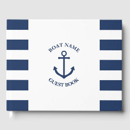 Bote a rayas náuticas o libro de invitados