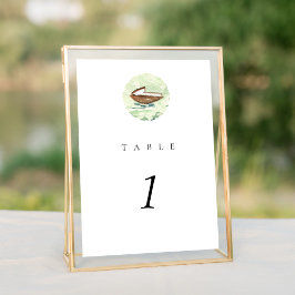 Bote acuarela Nautical 5x7" Número de tabla Boda
