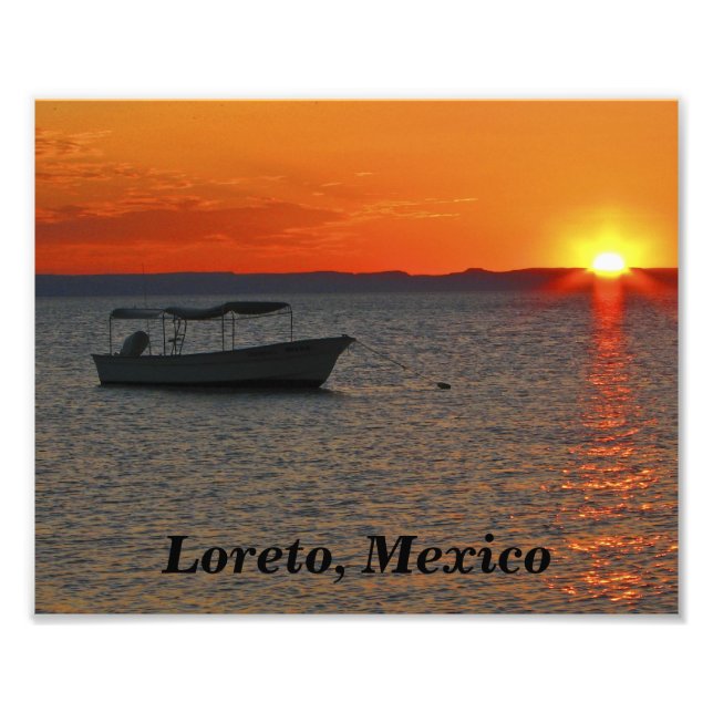 Bote de pesca, Loreto México Foto Imprimir (Frente)