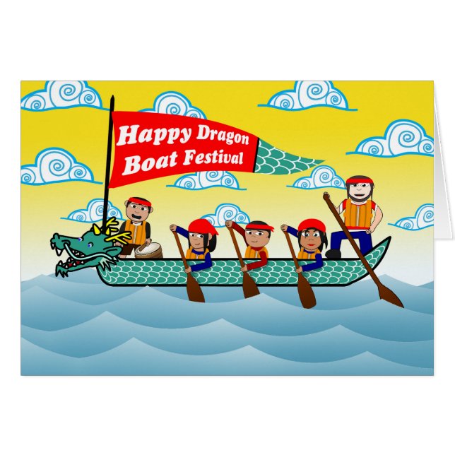 Bote del Festival de Dragones Chino y equipo de re (Anverso (Horizontal))