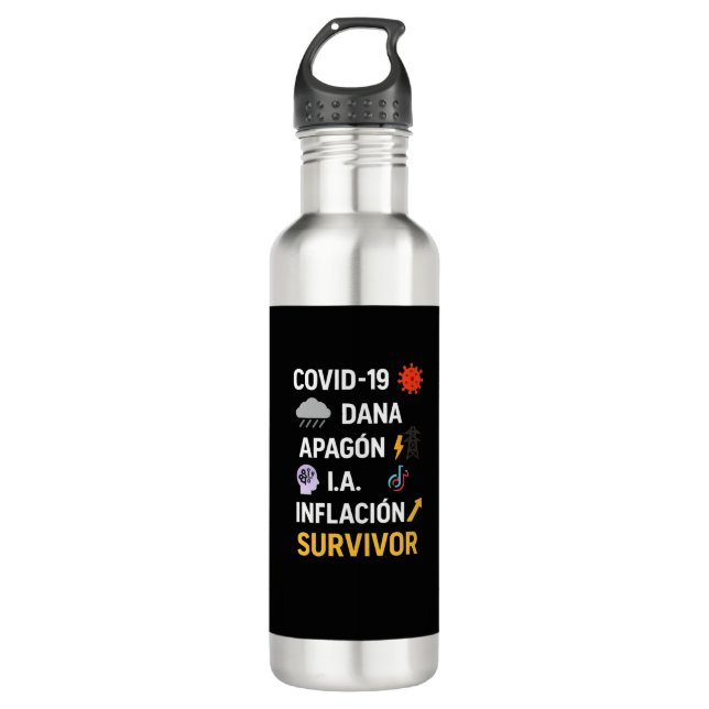 Botella acero inoxidable “Survivor” – Humor digita (Anverso)