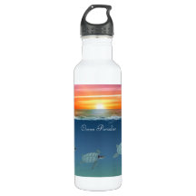 Botella acuática Ocean Sunrise & Turtles