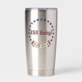Botella Aislada 250 Baby America 250 Patriotic Fireworks Design
