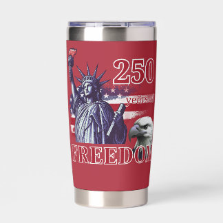 Botella Aislada 250th Anniversary USA Flag Liberty Eagle Freedom
