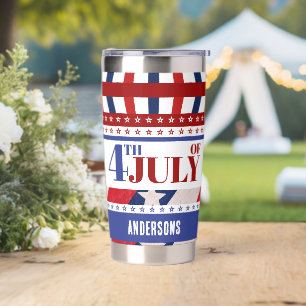 Botella Aislada 4 de julio Bandera de América Personalizado Artsy