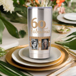Botella Aislada 60 y Fabulous Gold Purpurina 2 Photo 60th Birthday<br><div class="desc">60 y Fabulous Gold Purpurina 2 Photo 60th Birthday Insulated Tumbler. Añade tus fotos - puedes usar una foto antigua y una nueva.</div>