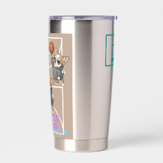 Botella Aislada A little Chihuahua who loves basketball