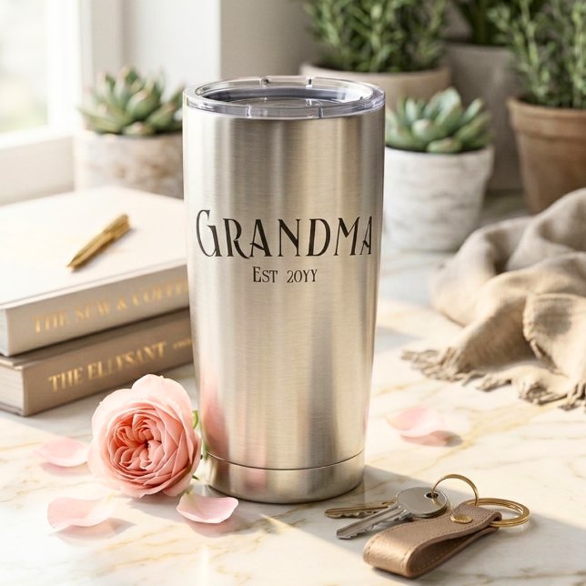 Botella Aislada Abuela Chic Establecida Nombre Personalizado Año (Subido por el creador)