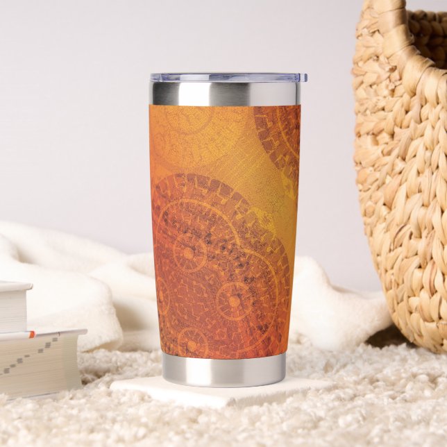 Botella Aislada Aceptación | Medallones del Boho amarillo Naranja  (Sala de estar)