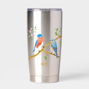 Botella Aislada Acero inoxidable monogramado de Bluebirds