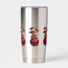 Botella Aislada adorable baby highland cow sitting