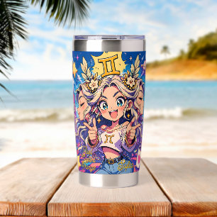Botella Aislada Aesthetic Gemini Anime Custom Thermal Tumbler