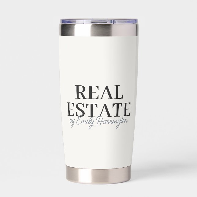 Botella Aislada Agente Inmobiliario Neutral Moderno (Frente)