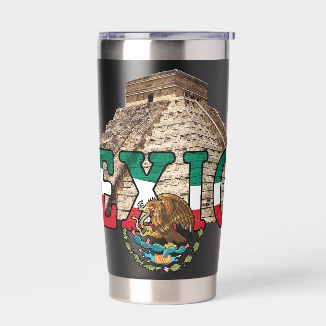 Botella Aislada Águila Mexicana Y Pirámide (Izquierdo)