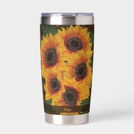 Botella Aislada Alma de Girasol Amarillo