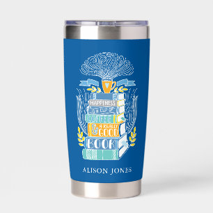 Botella Aislada Amante de Libros y Café Personalizado