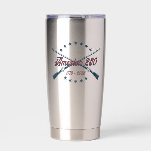 Botella Aislada América 250 Rifles Cruzados Patriótico 1776-2026