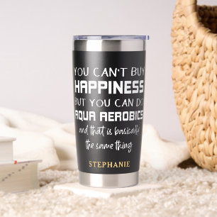 Botella Aislada Aqua Aerobics es Felicidad Aerobic Agua Graciosa