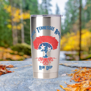 Botella Aislada Árbol de la bandera de raíces de Tennessee