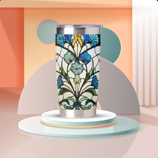 Botella Aislada Art Nouveau Stained Glass Look (Subido por el creador)