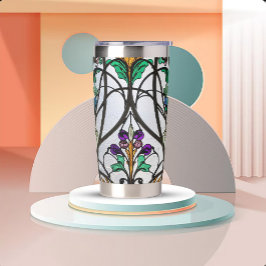 Botella Aislada Art Nouveau Stained Glass Look