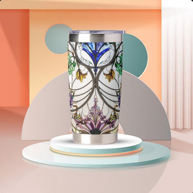 Botella Aislada Art Nouveau Stained Glass Look (Subido por el creador)