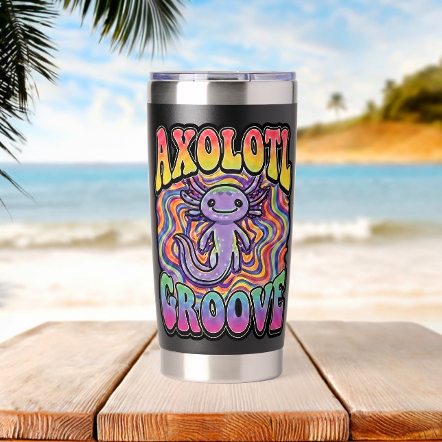 Botella Aislada Arte de arcoíris retro de los 70 hippie groovy lin (Playa (girada))