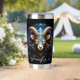 Botella Aislada Arte del Zodiaco de Capricornio para 22 de diciemb
