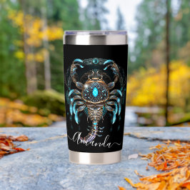 Botella Aislada Arte del Zodiaco de Escorpio para 23 de octubre–21
