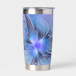 Botella Aislada Arte fractal moderno abstracto lavanda azul