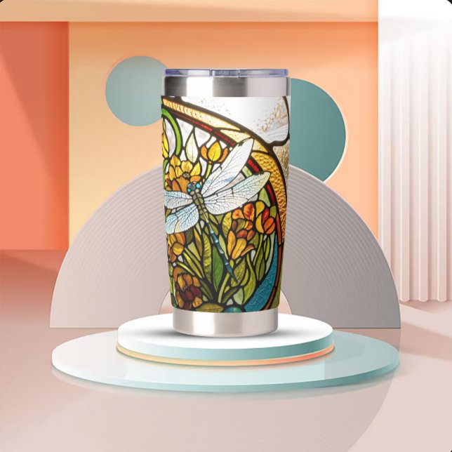 Botella Aislada Arte Vidrio Teñido Estilo Nouveau (Subido por el creador)
